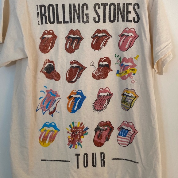 Cream Colored Rolling Stones T-Shirt - Picture 2 of 4